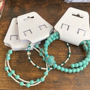 Turquoise Beaded Bracelet Set